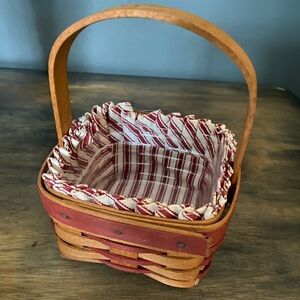 Longaberger Sweetheart Sentiments Basket w/Fabric & Plastic Liner 1995